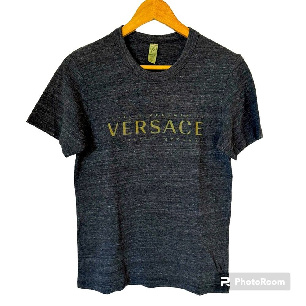 Alternative Earth Charlie Woodman Versace Gray Shirt Short Sleeve Small Graphic